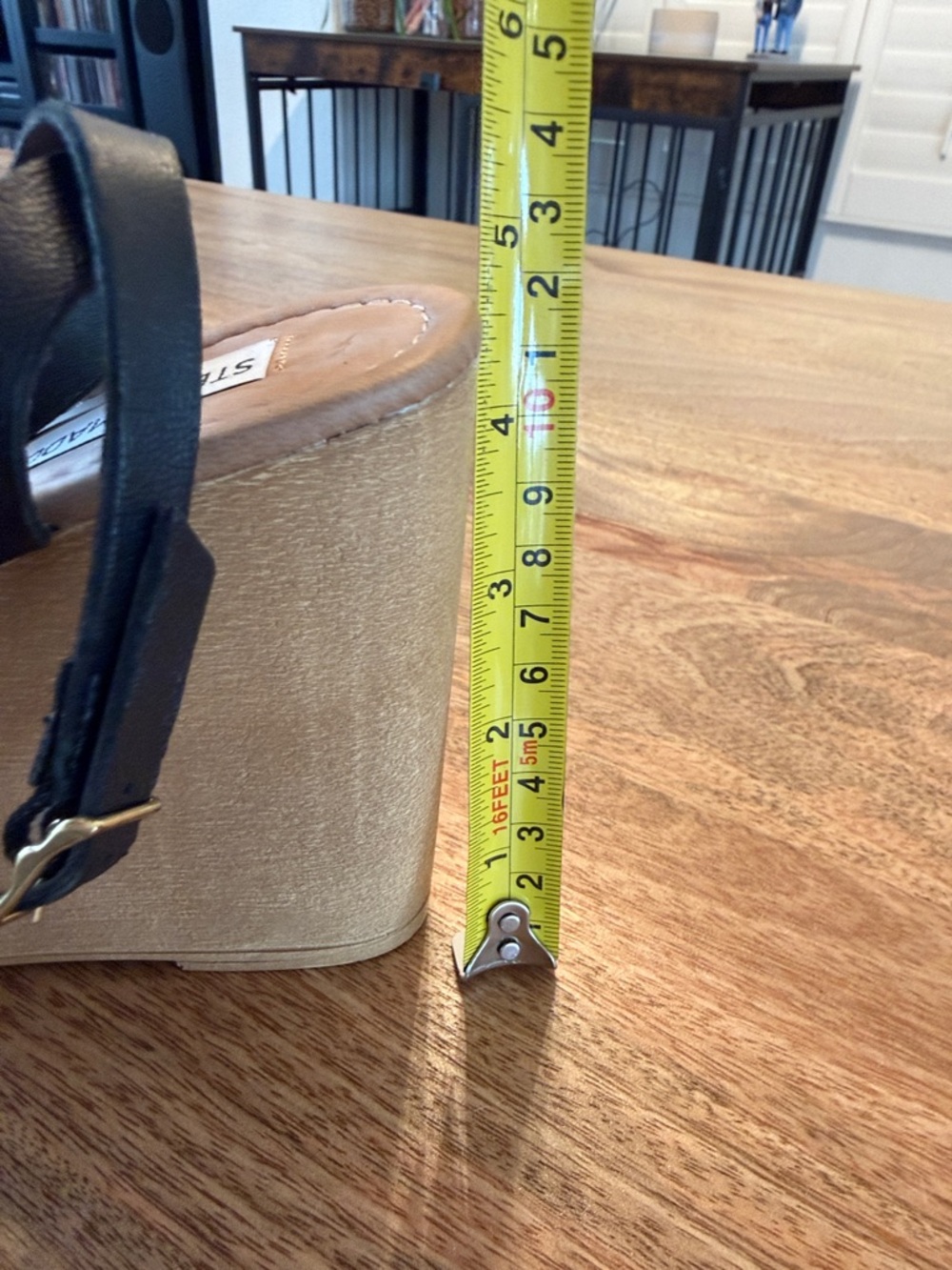 Steve Madden Black & Tan Wedge Sandals with Slingback Strap - Picture 4 of 4
